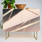 Rose Gold Blush Black Geometric Stripe Glam #1 #geo #decor #art #society6 Credenza Gallery Image 1