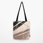 Rose Gold Blush Black Geometric Stripe Glam #1 #geo #decor #art #society6 Tote Bag Gallery Image 2