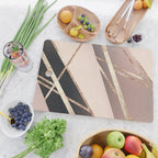Rose Gold Blush Black Geometric Stripe Glam #1 #geo #decor #art #society6 Cutting Board Gallery Image 2
