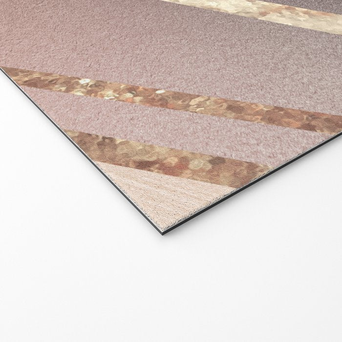 Rose Gold Blush Black Geometric Stripe Glam #1 #geo #decor #art #society6 Welcome Mat Gallery Image 2