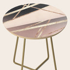 Rose Gold Blush Black Geometric Stripe Glam #1 #geo #decor #art #society6 Side Table Gallery Image 2