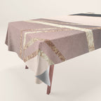 Rose Gold Blush Black Geometric Stripe Glam #1 #geo #decor #art #society6 Tablecloth Gallery Image 1