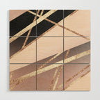 Rose Gold Blush Black Geometric Stripe Glam #1 #geo #decor #art #society6 Wood Wall Art Gallery Image 1