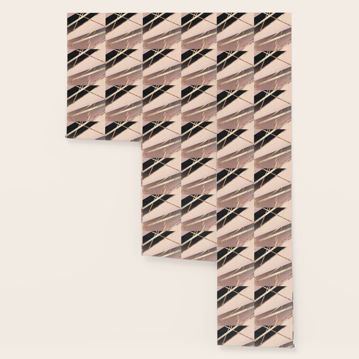 Rose Gold Blush Black Geometric Stripe Glam #1 #geo #decor #art #society6 Wallpaper Gallery Image 3