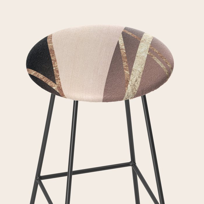 Rose Gold Blush Black Geometric Stripe Glam #1 #geo #decor #art #society6 Stool Gallery Image 2