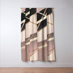 Rose Gold Blush Black Geometric Stripe Glam #1 #geo #decor #art #society6 Window Curtain Gallery Image 3