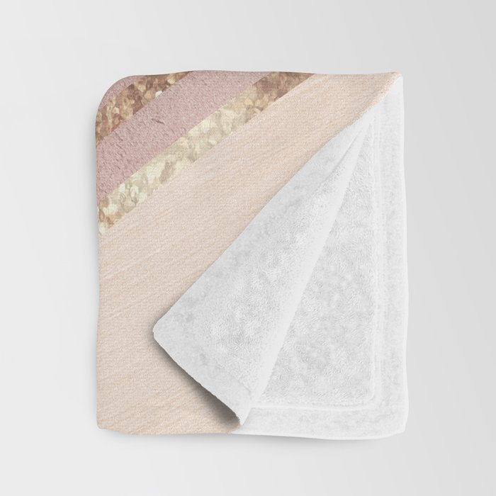 Rose Gold Blush Black Geometric Stripe Glam #1 #geo #decor #art #society6 Throw Blanket Gallery Image 3
