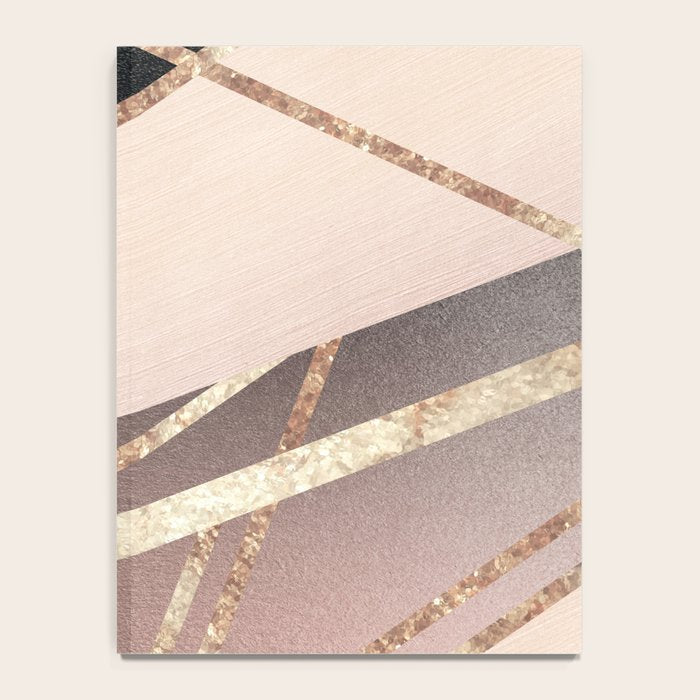 Rose Gold Blush Black Geometric Stripe Glam #1 #geo #decor #art #society6 Notebook Gallery Image 4