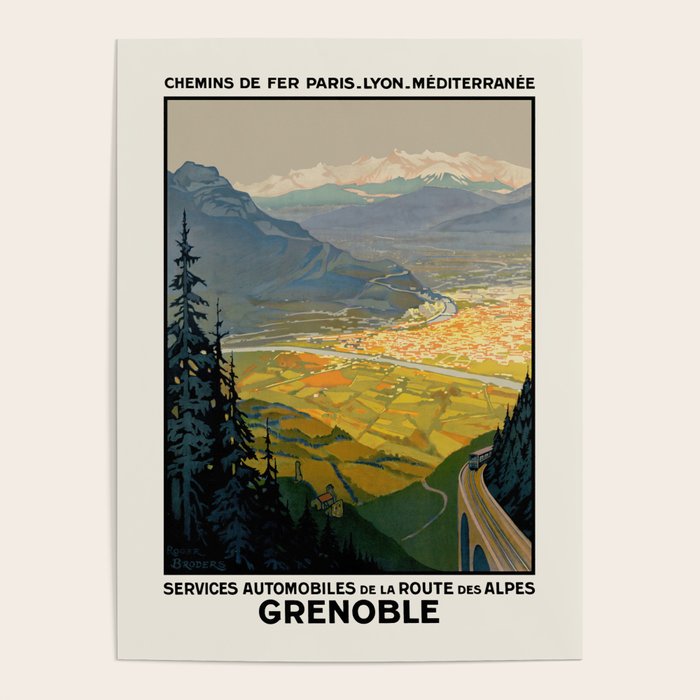 Grenoble Vintage French Travel Poster, 1920s Poster Gallery Image 4