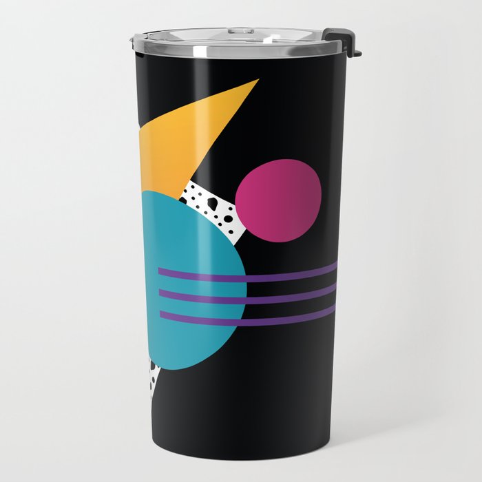 Memphis Pattern 35 / 80s - 90s Retro Travel Mug Gallery Image 2