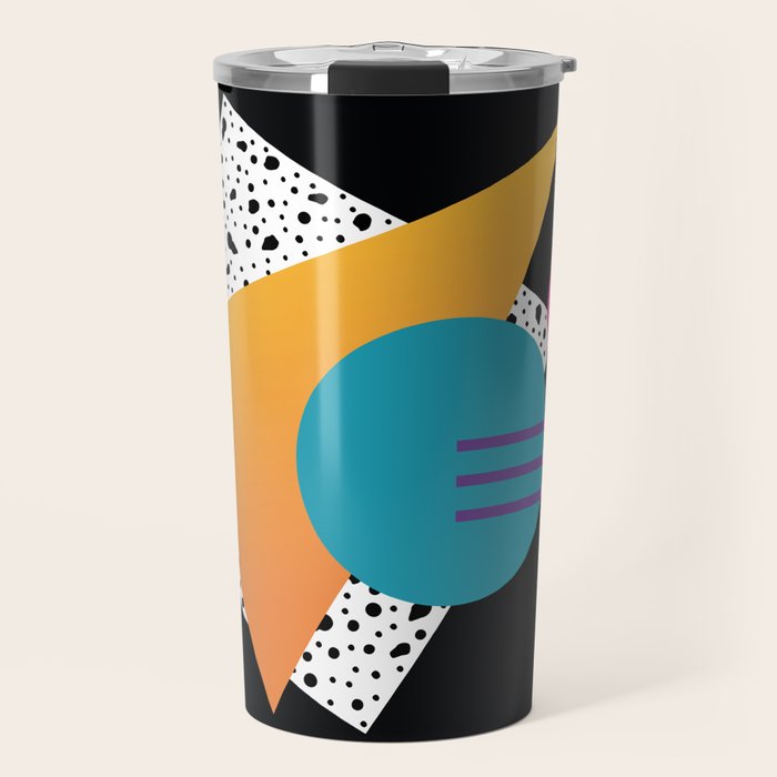 Memphis Pattern 35 / 80s - 90s Retro Travel Mug Gallery Image 1