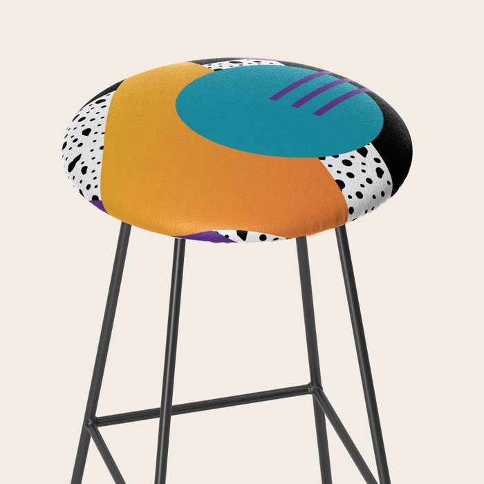 Memphis Pattern 35 / 80s - 90s Retro Stool Gallery Image 2