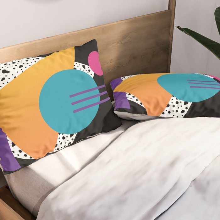 Memphis Pattern 35 / 80s - 90s Retro Pillow Sham Gallery Image 2
