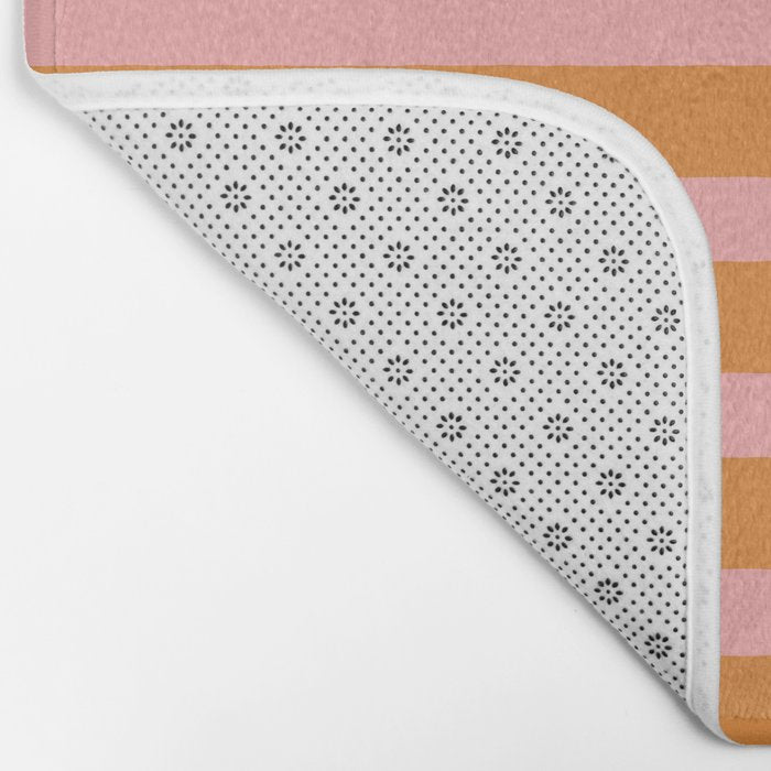 Simple Stripes Pattern - Pink Orange Bath Mat Gallery Image 2
