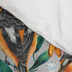 Orange Birds Florals - GREY Comforter Gallery Image 4