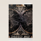 world map old vintage black Stationery Card Gallery Image 2