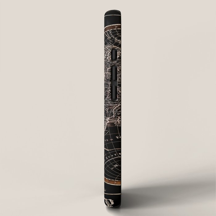 world map old vintage black iPhone Case Gallery Image 2