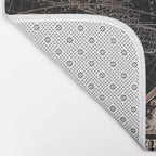 world map old vintage black Bath Mat Gallery Image 2