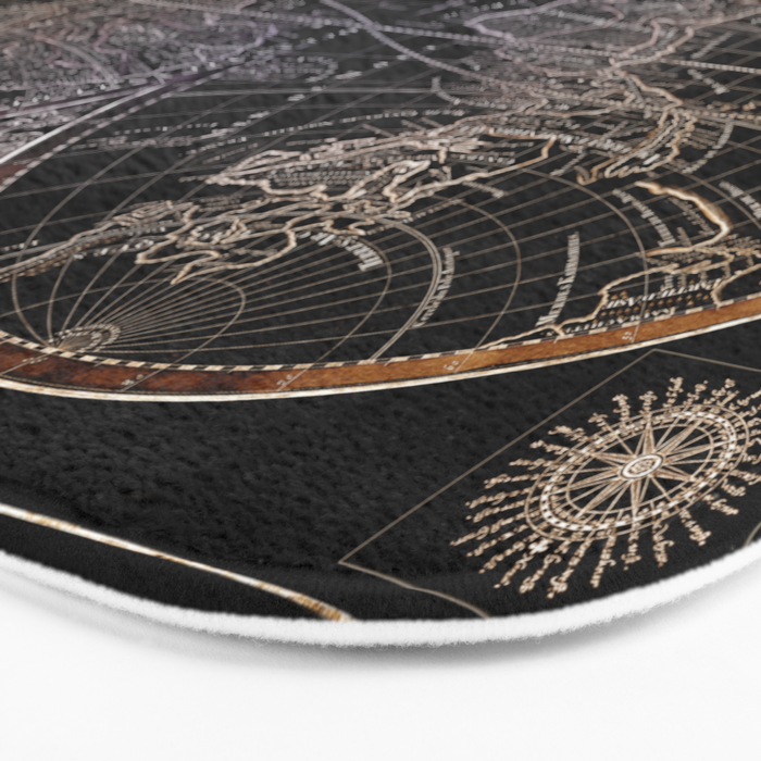 world map old vintage black Bath Mat Gallery Image 3