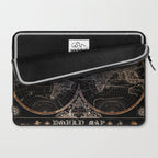 world map old vintage black Laptop Sleeve Gallery Image 2
