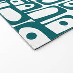 Mid Century Modern Piquet Abstract Multi Pattern in Deep Teal Marine Green-Blue and White Welcome Mat Gallery Image 2
