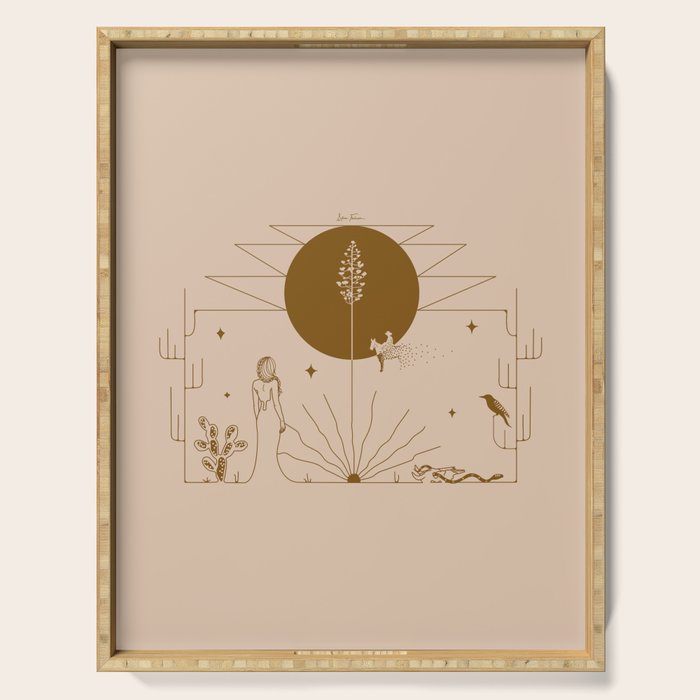 It Was All A Dream - Tan & Rust Serving Tray Gallery Image 1