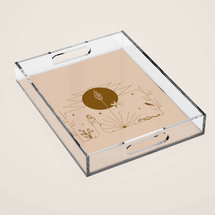 It Was All A Dream - Tan & Rust Acrylic Tray Gallery Image 1