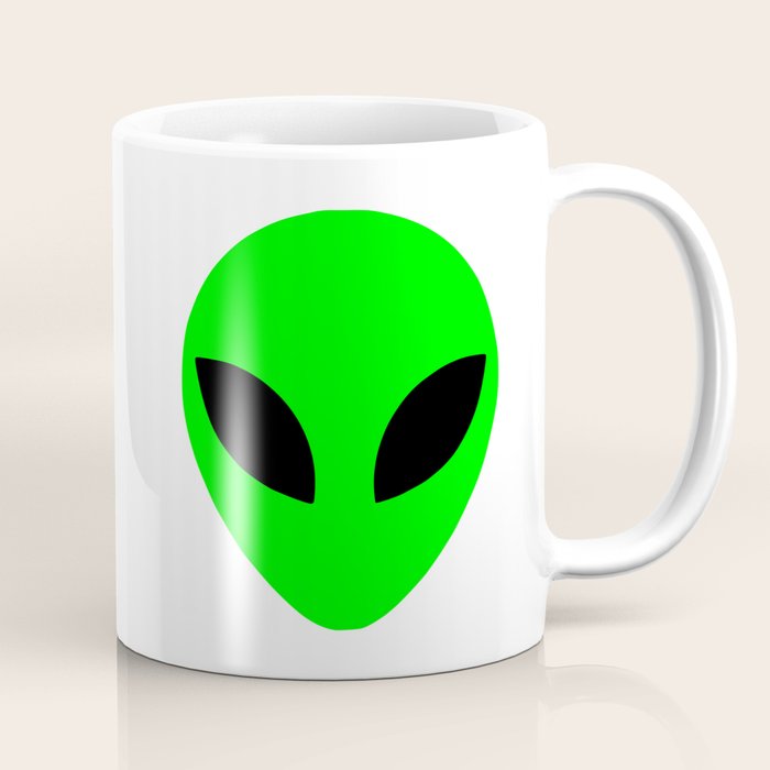 Black and Green Alien Head Shape Coffee Mug Gallery Image 1