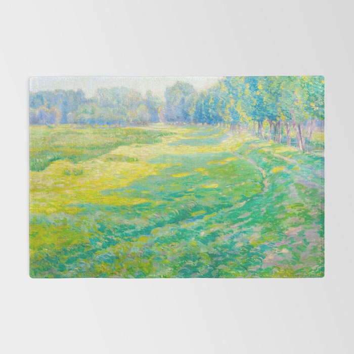 Václav Radimský (1867-1946) On the Dike Colorful Impressionist Landscape Oil Painting Rug Gallery Image 2