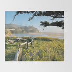 Coastal California Sunset With Wildflowers Throw Blanket Gallery Image 2