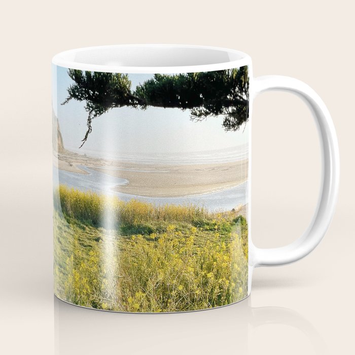 Coastal California Sunset With Wildflowers Coffee Mug Gallery Image 1
