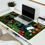 Midnight Vintage Exotic Flower And Birds Garden Jungle Desk Mat Gallery Image 2
