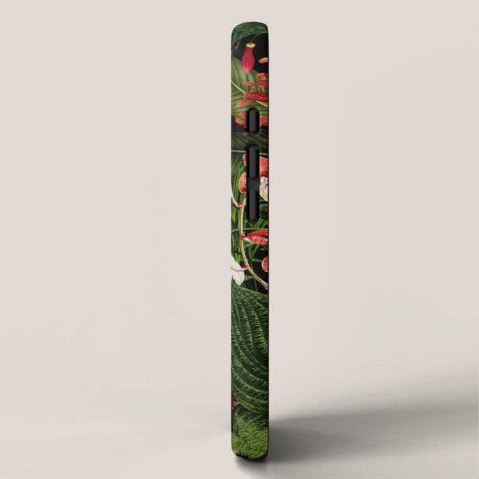 Midnight Vintage Exotic Flower And Birds Garden Jungle iPhone Case Gallery Image 2