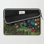 Midnight Vintage Exotic Flower And Birds Garden Jungle Laptop Sleeve Gallery Image 2