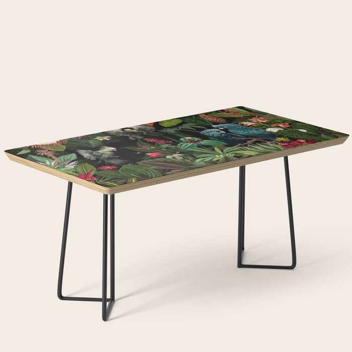 Midnight Vintage Exotic Flower And Birds Garden Jungle Coffee Table Gallery Image 1