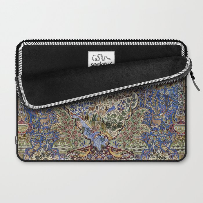 Majestic Cobalt Gold Antique Persian Kashmar Laptop Sleeve Gallery Image 2
