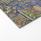 Majestic Cobalt Gold Antique Persian Kashmar Welcome Mat Gallery Image 2