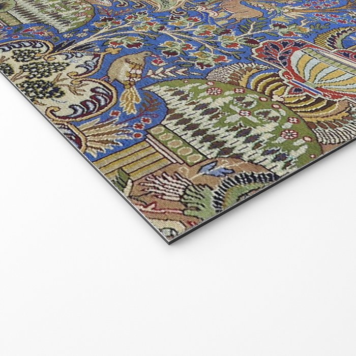Majestic Cobalt Gold Antique Persian Kashmar Welcome Mat Gallery Image 2
