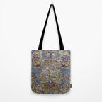 Majestic Cobalt Gold Antique Persian Kashmar Tote Bag Gallery Image 2