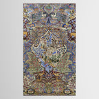 Majestic Cobalt Gold Antique Persian Kashmar Tablecloth Gallery Image 2