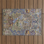 Majestic Cobalt Gold Antique Persian Kashmar Outdoor Rug Gallery Image 1