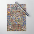 Majestic Cobalt Gold Antique Persian Kashmar Wrapping Paper Gallery Image 1