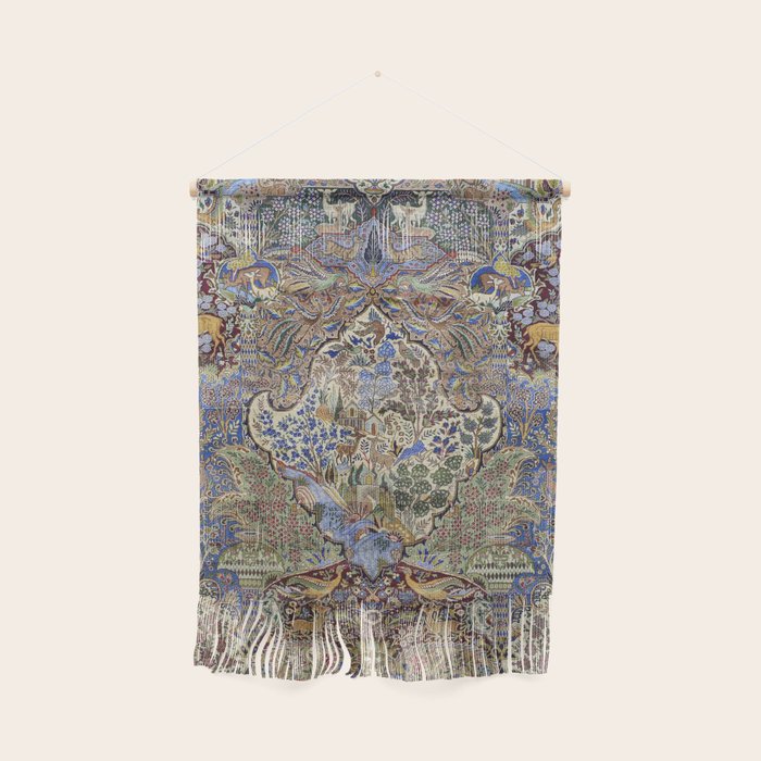 Majestic Cobalt Gold Antique Persian Kashmar Wall Hanging Gallery Image 1