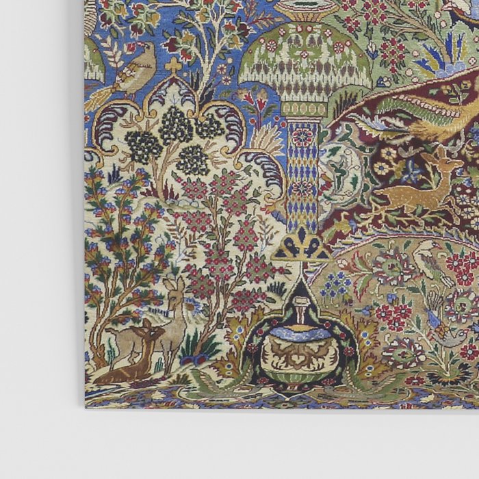 Majestic Cobalt Gold Antique Persian Kashmar Poster Gallery Image 3