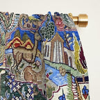Majestic Cobalt Gold Antique Persian Kashmar Window Curtain Gallery Image 2