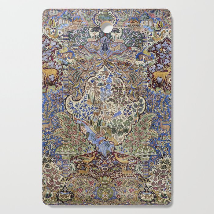 Majestic Cobalt Gold Antique Persian Kashmar Cutting Board Gallery Image 1