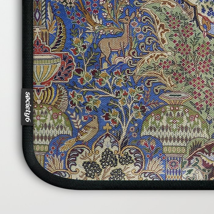 Majestic Cobalt Gold Antique Persian Kashmar Laptop Sleeve Gallery Image 3