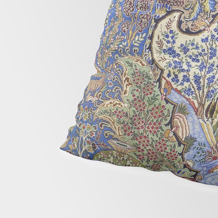 Majestic Cobalt Gold Antique Persian Kashmar Pillow Sham Gallery Image 4