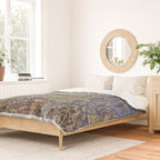 Majestic Cobalt Gold Antique Persian Kashmar Duvet Cover Gallery Image 2