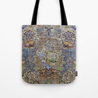 Majestic Cobalt Gold Antique Persian Kashmar Tote Bag Gallery Image 1